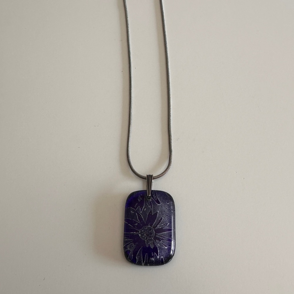 Handmade glass pendant necklace